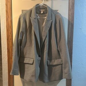 H&M Houndstooth Boyfriend Blazer